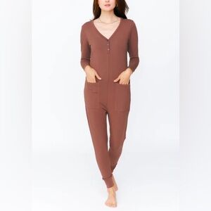 Smash + Tess “the Wednesday romper” Brown Long Sleeve Jumpsuit